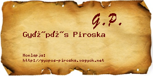 Gyöpös Piroska névjegykártya